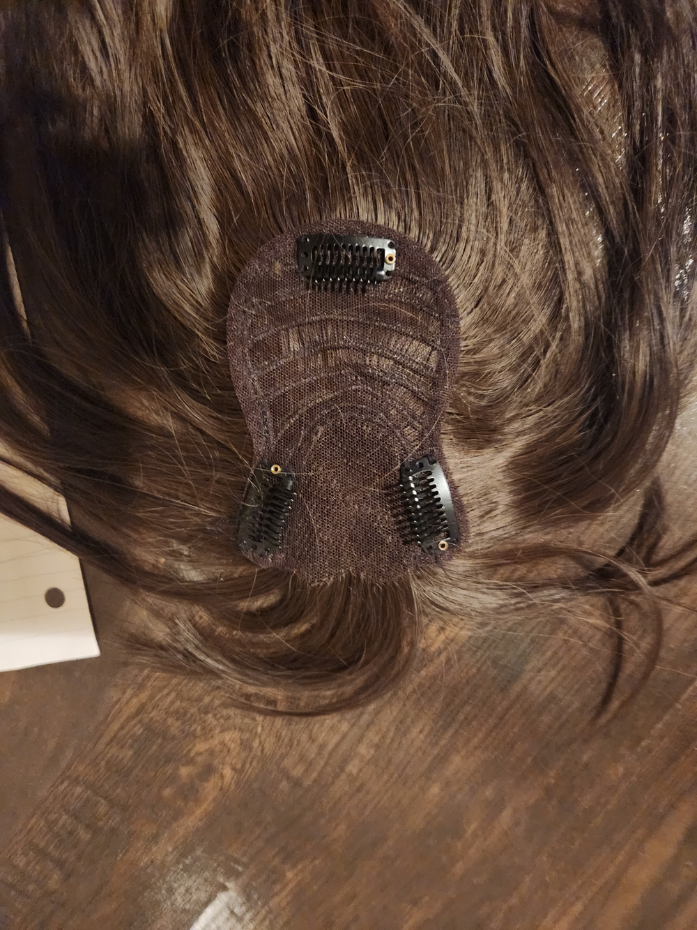 Brown Clip-In Hair Topper with Secure Clips